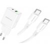 Borofone BN7 20W rýchlonabíjačka vrátane dátového kábla USB-C biela