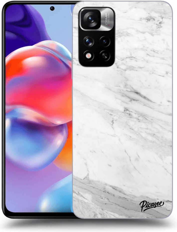 Púzdro Picasee silikónové Xiaomi Redmi Note 11 Pro+ 5G - White marble čiré