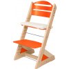 Jitro Detská rastúca stolička Plus PRÍRODNÁ VIACFAREBNÁ Oranžová + ľanový podsed.