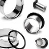 Šperky eshop - Piercing do ucha - tunel z chirurgickej ocele so zahnutým okrajom a gumičkou C11.11 - Hrúbka: 11 mm