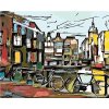 Diamondi Diamantové maľovanie - AMSTERDAMSKÉ BICYKLE V KUBIZME Rámovanie: vypnuté plátno na rám, Rozmer: 40x50 cm