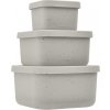 KikkaBoo Sada boxů na svačinu 3 ks Platinum Silicone Sand