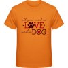 Premium tričko pre deti Dizajn s motívom Láska a pes Oranžová