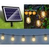 Svetelna retaz na terasu - LED solárna na baterky s Biele LED žiarovky 15ks + 9m kábel + IP65