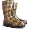 DEMAR RAINNY PRINT 0054 B kocka / Dámske čižmy - hnedá 38-39