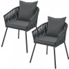 InternetovaZahrada - Kovové kreslá 2 ks - antracit