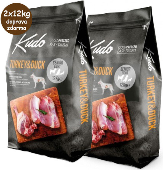 Kudo Dog LG Senior&Light All Size Turkey & Duck 2 x 12 kg