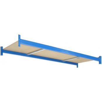 BIEDRAX Regál PROFI - samostatné poschodie 100 x 200 cm - nosnost 350 kg, modrá