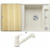 Blanco AXIA III 5 S biela soft s excentrom + drevená krájacia doska 527040 + Blanco DARAS-S biela soft 526937