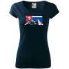 Slovenské hory - Dámske tričko Pure - L ( Tmavomodrá (veľmi tmavá - skoro čierna) )