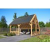 Tuindeco Drevená pergola BILLUND XL 600x460 cm typ 4 s čiernými stenami
