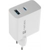 Univerzálna USB nabíjačka Natec RIBERA GaN 45W, 1X USB-A, 1X USB-C, biela