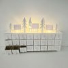 Drevený adventný kalendár LED, 37,5 × 8 × 23 cm, biely, 2× AA