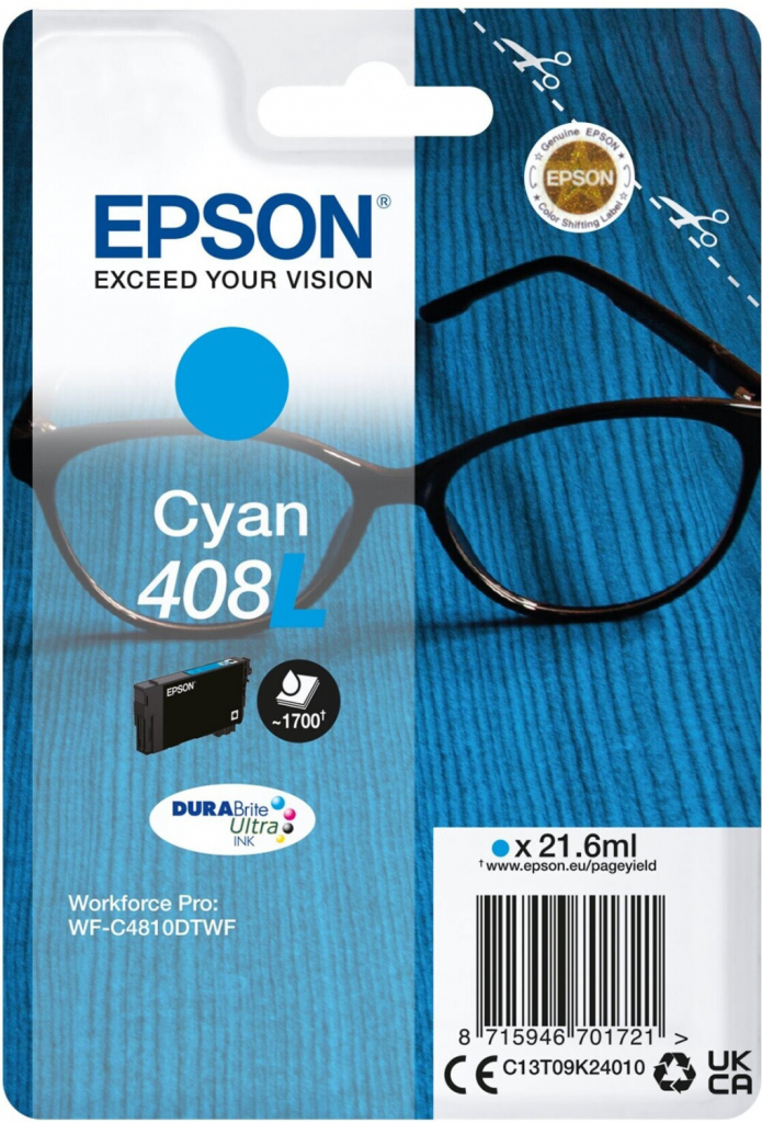 Epson 408 L Cyan - originálny