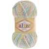 Pletacia priadza Alize SOFTY 51300 žltá zelená ružová biela