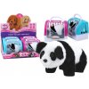 LEAN TOYS Interaktívna plyšová panda v nosiči - ružová/modrá