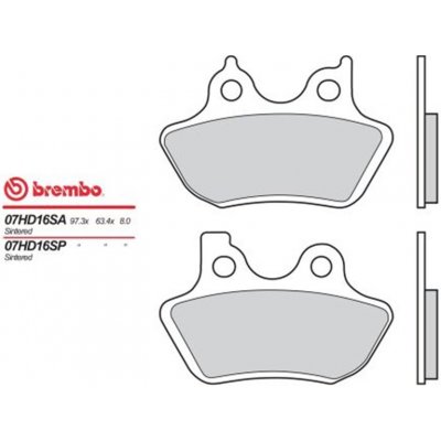 Zadné brzdové doštičky / obloženie Brembo Harley-Davidson 883 XL 883 R SPORTSER 2000 - 2003 směs CC