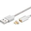 PremiumCord ku2m1fgs Magnetický micro USB 2.0, A-B nabíjecí a datový, 1m