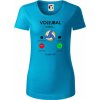 Volejbal volá - Dámske tričko z organickej bavlny Origin (GOTS) - L ( Svetlý tyrkys )