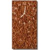Sklenené hodiny vertikálne Hnedá ryžová kuchyne 30x60 cm