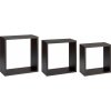 Súprava kubických poličiek na stenu Meddon, MDF, matná čierna, 3 ks