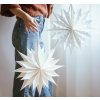 DIY sada na výrobu papierovej hviezdy – biela s leskom