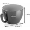 Kinekus Hrnček extra veľký CREMA SHINE, šedý