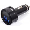 Adaptér USB 12V / 24V, 2,1 A autoadaptér, voltmeter, teplomer