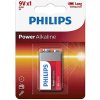 Batéria alkalická, 9V (6LR61), 6LR61, 9V, PHILIPS, blister, 1-pack, 6LR61P1B/10, Power Alkaline