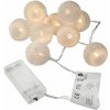 Nexos 57398 LED svetelná dekorácia háčkovaná guľa 10 LED teple biela