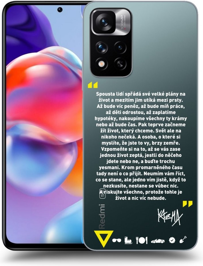 Púzdro Picasee silikónové Xiaomi Redmi Note 11 Pro+ 5G - Kazma - BUĎTE TROCHU YESMANI čiré