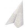 Obrúsky PAW AIRLAID 40x40 cm - Reverse Royal Lace silver-white