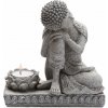 Nefertitis Budha so stojanom na sviečku šedá soška NF6565 - výška cca 17,5 cm