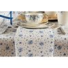 Clayre & Eef Bavlnený behúň s modrými ružičkami Blue Rose Blooming - 50*140 cm - Clayre & Eef