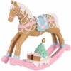 Vianočná dekorácia Hojdací koník, ružová, polyresin, 17 cm