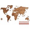 Drevená mapa sveta 120x70 cm karamelový dub