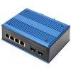 DIGITUS Industrial 4+2-Port Gigabit Ethernet PoE Switch 4 Port GE PoE RJ45, 2 GE SFP Port DN-651149