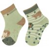 STERNTALER Ponožky protišmykové na lozenie Lev a Les ABS 2ks v balení zelená chlapec veľ.22 12-24m 8012420-238-22