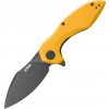 KUBEY Noble Blackwashed Sandvik 14C28N Blade Yellow G10 Linerlock KU236N