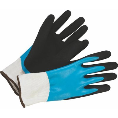 Záhradné rukavice Comfort s nitrilovou vrstvou, modrá-čierna, veľ. 8