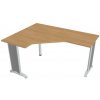 Hobis Pracovný stôl Flex, ergo, pravý, 160x75,5x120 (60x60) cm, dub/kov