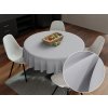 Biante Dekoračný okrúhly obrus Rongo RG-016 Svetlo sivý Ø 140 cm