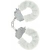 Kovové putá na ruky s odnímateľným plyšom - Biela