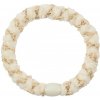 Gumička do vlasov Kknekki Velvet Stripe Ivory