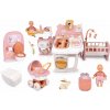Set domček trojkrídlový a kúpeľňa pre 32 cm bábiku Large Doll´s Play Center Soft Baby Nurse Smoby a hlboký kočík so spacím vakom a plienkami