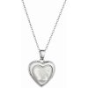 Evolution Group Romantický strieborný náhrdelník perleťové srdce 12075.1