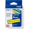 páska BROTHER TZ611 čierne písmo, žltá páska Tape (6mm) (TZE611)