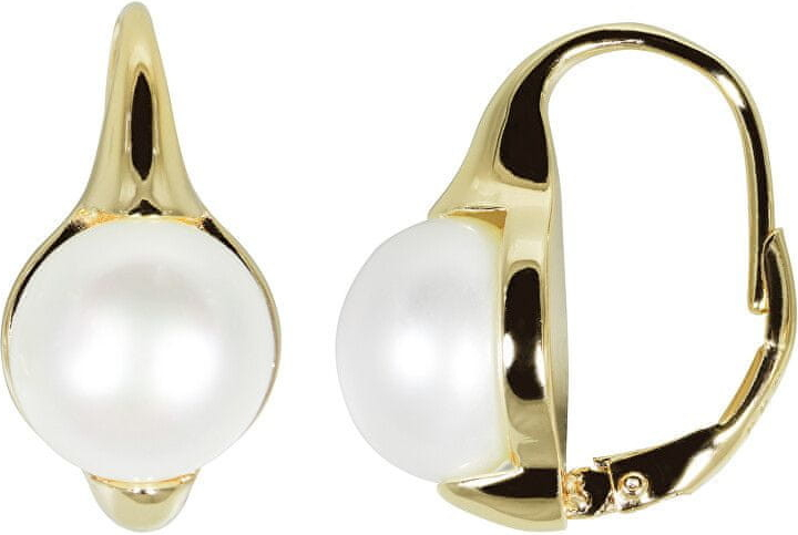 JwL Luxury Pearls pozlátené náušnice s pravými perlami JL0532