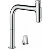 Hansgrohe M71 Drezová batéria Metris Select s výsuvnou spŕškou, 2-otvorová inštalácia, chróm 73819000-HG