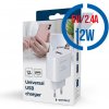 GEMBIRD TA-UC-1A12-01, Nabíjačka, USB-A, 12W, biel